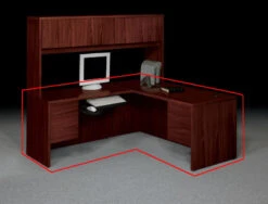 HON 10500 Series Large L Shaped Desk Workstation With Return On Left - 10585RNN 10516LNN