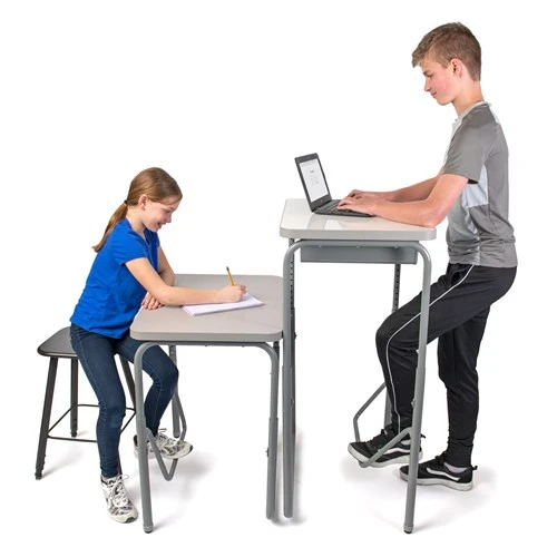 Safco AlphaBetter® 2.0 Height – Adjustable Student Desk With Pendulum Bar 22”-30” - 1221GR - Image 4