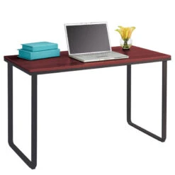 Safco Table Desk Cherry Top With Black Legs - 1943CYBL