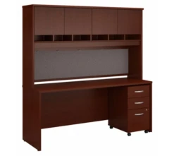 Bush Series C 72W X 24D Desk, Hutch And 3 Drawer Mobile Pedestal - SRC081MASU