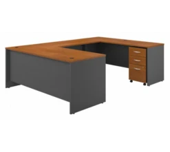 Bush Series C 72W X 30D U Station With 3 Drawer Mobile Pedestal - SRC091NCSU