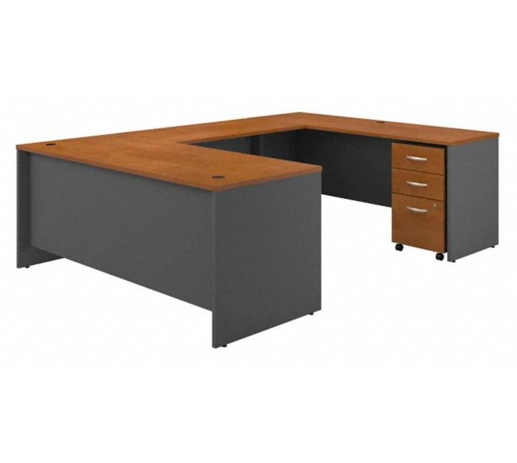 Bush Series C 72W X 30D U Station With 3 Drawer Mobile Pedestal - SRC091NCSU