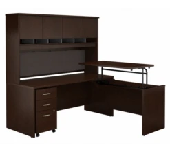 Bush Series C 72W X 30D Sit To Stand L Desk With Hutch And Mbl Pedestal - SRC124MRSU