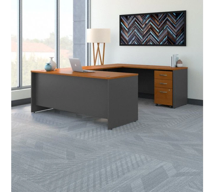 Bush Series C 72W X 30D U Station With 3 Drawer Mobile Pedestal - SRC091NCSU - Image 2