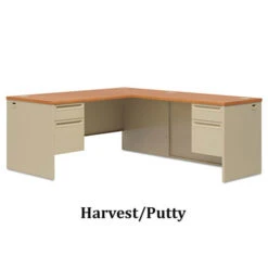 HON 38000 L-Shaped Metal Desk Workstation With Return On Right - 38292L_38215R