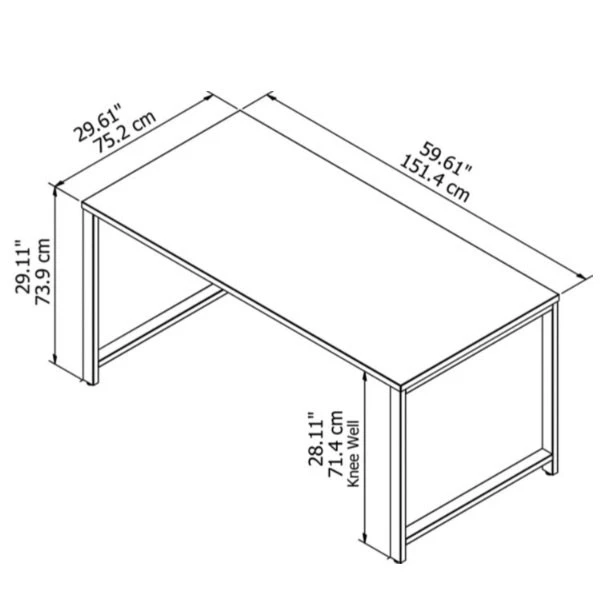 Bush Business Furniture 400 Series Table Desk 60" X 30" Storm Gray - 400S144SG - Image 2