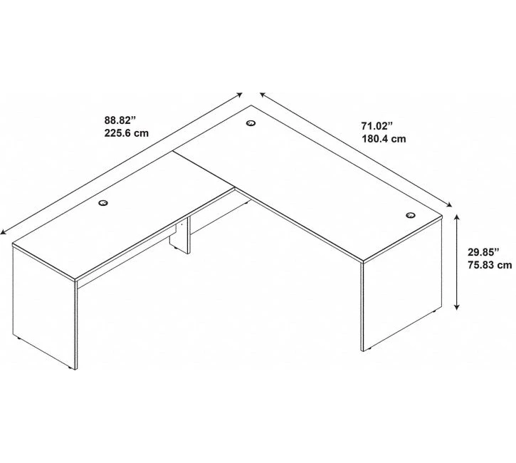 Bush Series C Elite Mocha Cherry 72W X 30D Desk Shell With 60W Return - SRE048MR - Image 2