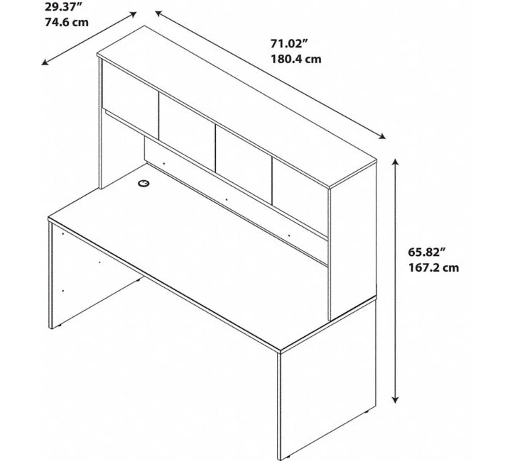 Bush Series C 72W X 30D Desk Shell With Hutch - SRE158HC - Image 5