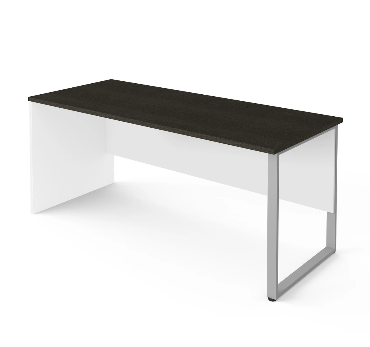 Bestar Pro-Concept Plus 72W Table Desk With Rectangular Metal Leg Deep In White & Deep Grey - 110402-1117