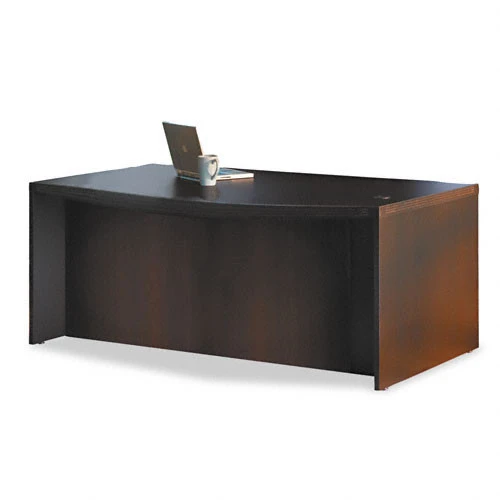 Mayline Aberdeen Executive Desk Bowfront Height Adjustable With Return 72" Mocha - AT56 - Image 2
