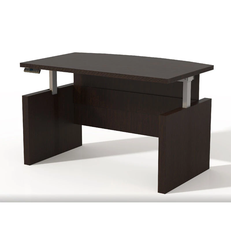 Mayline Aberdeen Laminate Height Adjustable Executive Bow Front Desk 72" Mocha - ABDH7242-LDC - Image 2