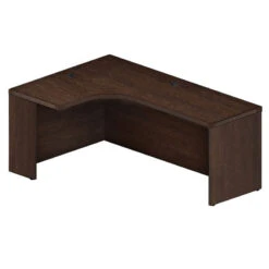 Mayline Aberdeen Extended Corner Desk Table 72" Left Mocha - AEC72L