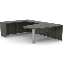 Mayline Aberdeen Executive U-Shape Desk 72" Gray Steel - AT103