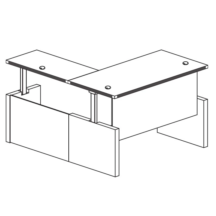 Mayline Aberdeen Executive Height Adjustable L-Shape Desk 72" X 36" Mocha - AT58-LDC - Image 2