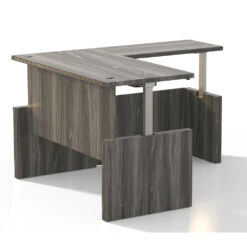 Mayline Aberdeen Executive Height Adjustable L-Shape Desk 72" X 36" Gray Steel - AT58-LGS