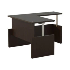 Mayline Aberdeen Executive Height Adjustable L-Shape Desk 72" X 36" Mocha - AT58-LDC