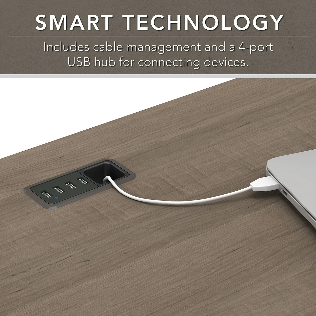 Bush Furniture Cabot 60W L Shaped Computer Desk With Hutch And Lateral File Cabinet In Ash Gray - CAB005AG - Image 5