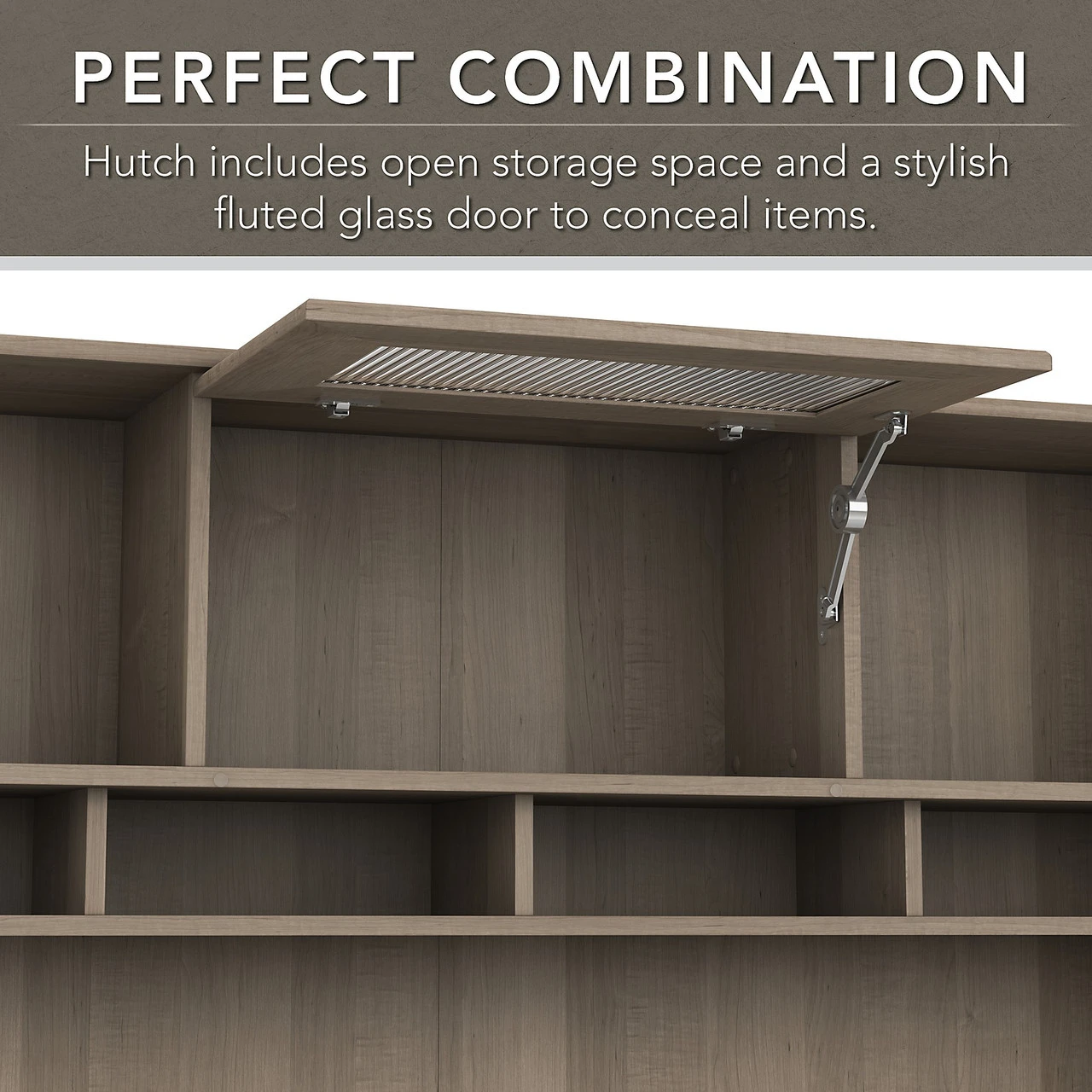 Bush Furniture Cabot 60W L Shaped Computer Desk With Hutch And Lateral File Cabinet In Ash Gray - CAB005AG - Image 4