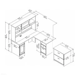 Bush Cabot Collection L-Shaped Desk 60" Package Linen Modern Gray - CAB005MG