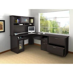 Bush Cabot Collection L-Shaped Desk 60" Package Espresso Oak - CAB005EPO