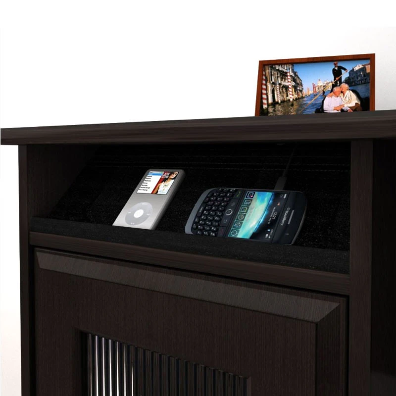 Bush Furniture Cabot Collection 60W L Shaped Computer Desk With Hutch, File Cabinet And Bookcase Espresso Oak - CAB010EPO - Image 6