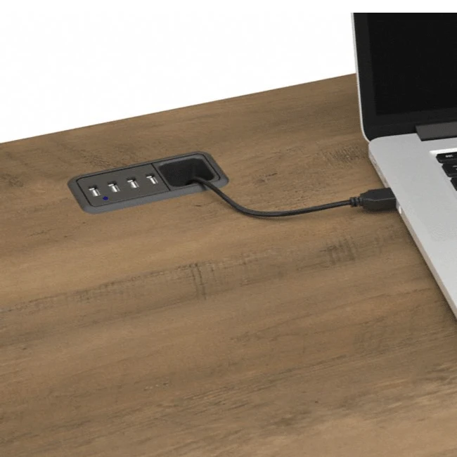 Bush Furniture Cabot Collection 60W L Shaped Computer Desk With Hutch, File Cabinet And Bookcase Reclaimed Pine - CAB010RCP - Image 9