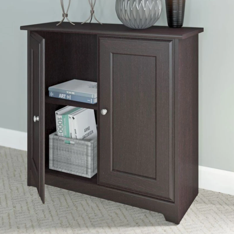 Bush Furniture Cabot Collection 60W L Shaped Computer Desk With Hutch And Small Storage Cabinet Espresso Oak - CAB016EPO - Image 3