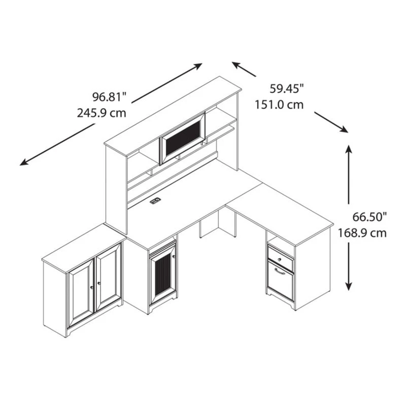 Bush Furniture Cabot Collection 60W L Shaped Computer Desk With Hutch And Small Storage Cabinet Espresso Oak - CAB016EPO - Image 8