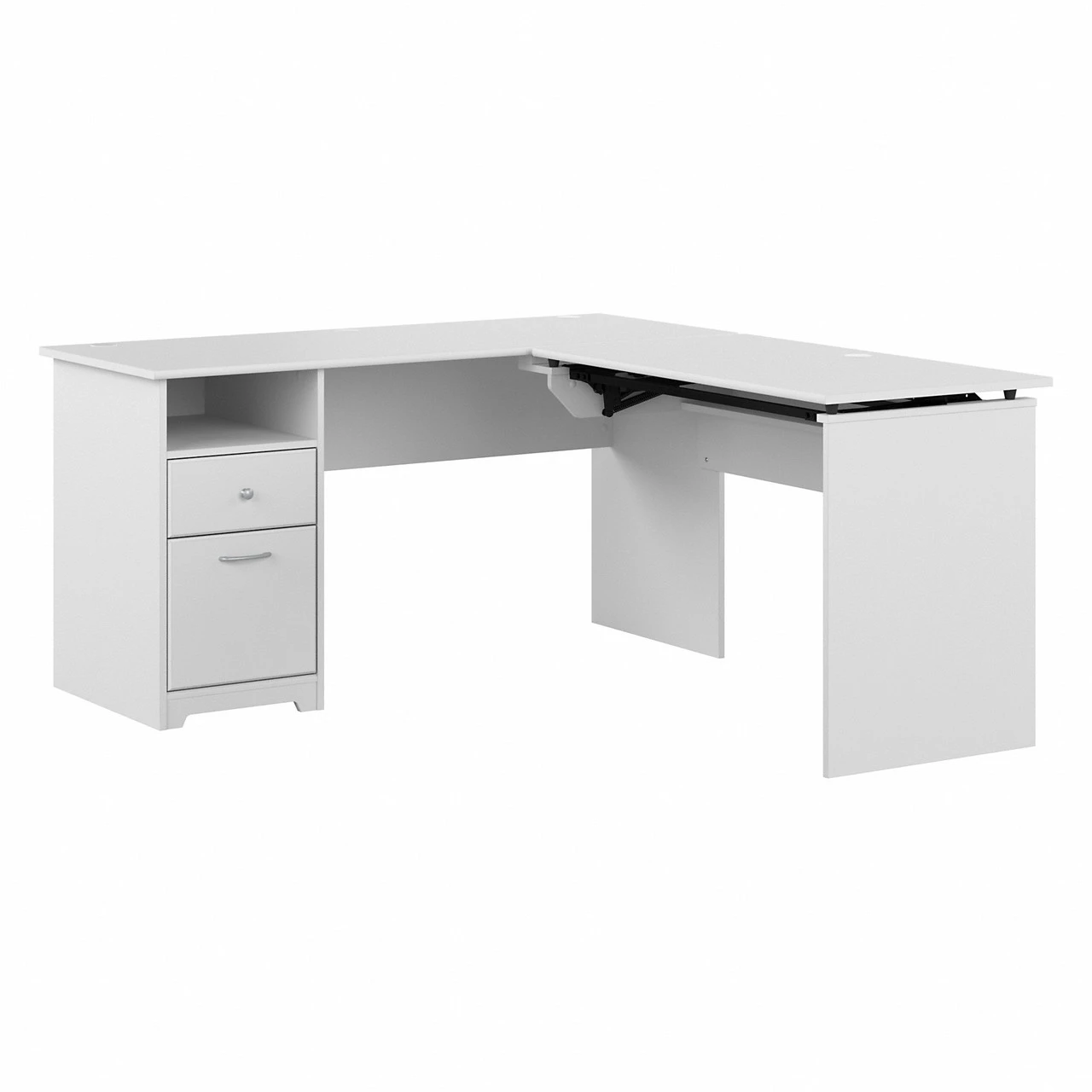 Bush Furniture Cabot Collection 60W L Shaped Computer Desk With Drawers White - CAB043WHN - Image 2
