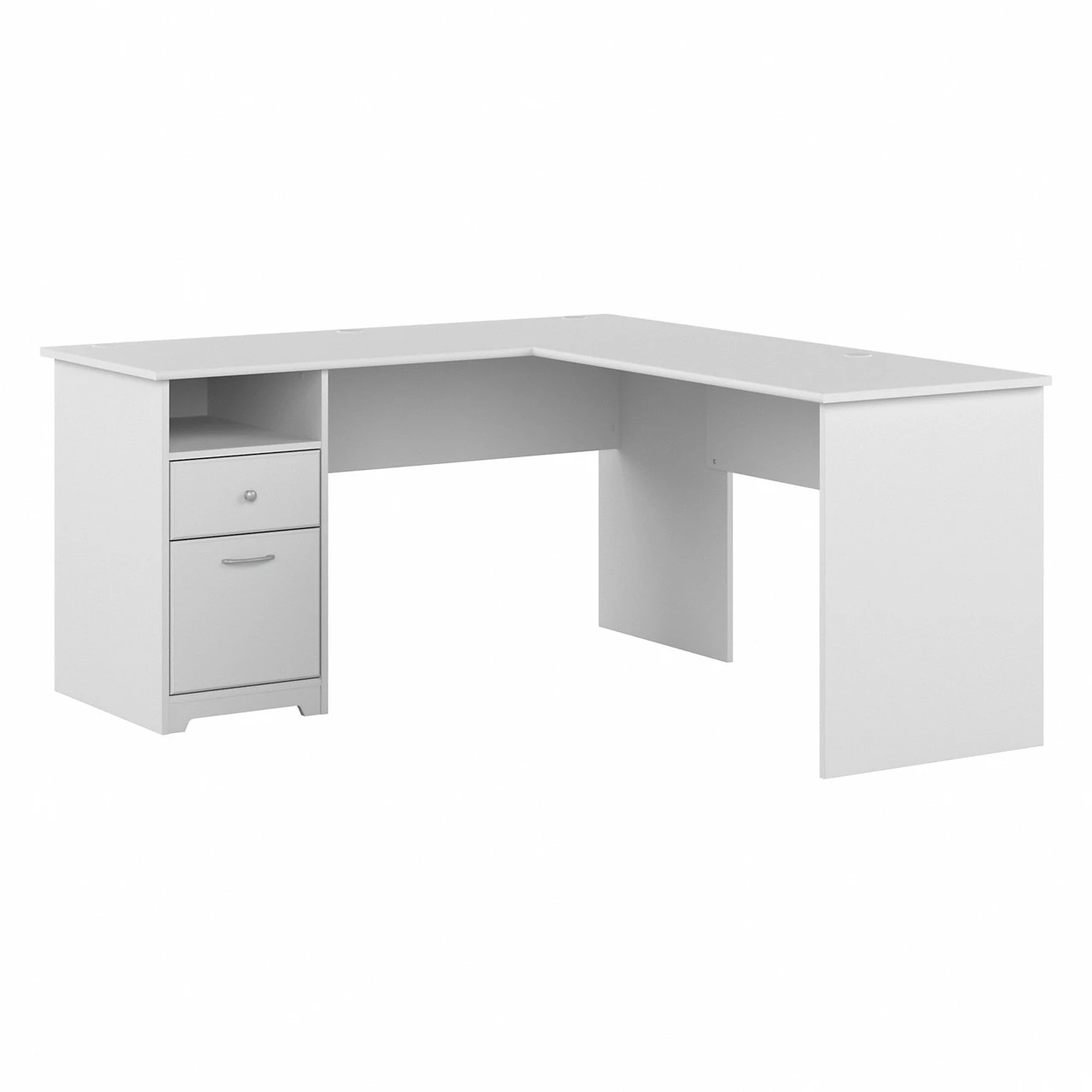 Bush Furniture Cabot Collection 60W L Shaped Computer Desk With Drawers White - CAB044WHN