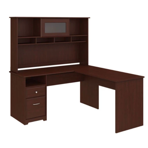 Bush Furniture Cabot Collection 60W L Shaped Computer Desk With Hutch And DrawersHarvest Cherry - CAB046HVC - Image 2