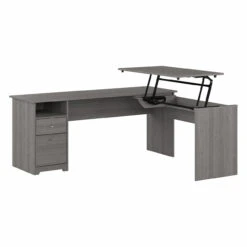 Bush Furniture Cabot Collection 72W L Shaped 3 Position Sit To Stand Desk Modern Gray - CAB050MG