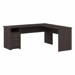 Bush Furniture Cabot Collection 72W L Shaped Computer Desk With Drawers Heather Gray - CAB051HRG
