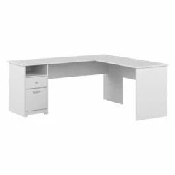 Bush Furniture Cabot Collection 72W L Shaped Computer Desk With Drawers White - CAB051WHN