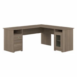 Bush Furniture Cabot Collection 72W L Shaped Computer Desk With Storage Ash Gray - CAB072AG