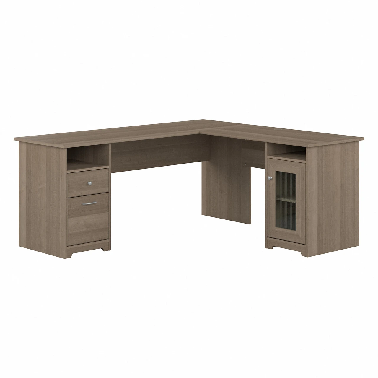 Bush Furniture Cabot Collection 72W L Shaped Computer Desk With Storage Ash Gray - CAB072AG