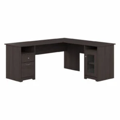 Bush Furniture Cabot Collection 72W L Shaped Computer Desk With Storage Heather Gray - CAB072HRG