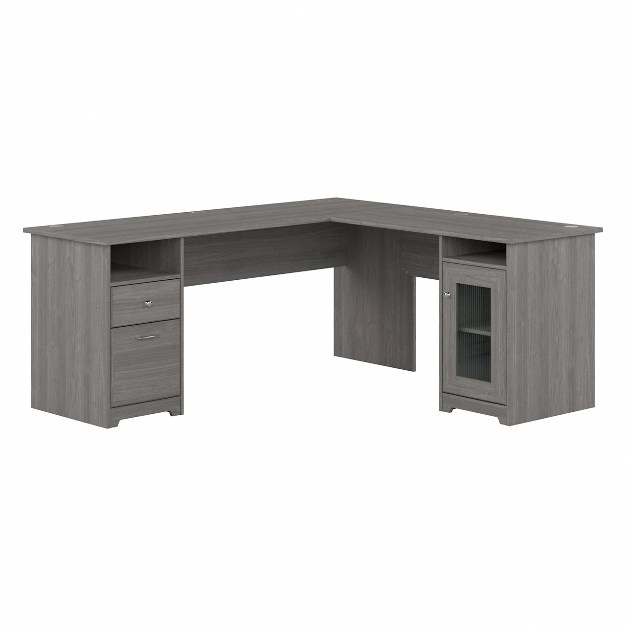Bush Furniture Cabot Collection 72W L Shaped Computer Desk With Storage Modern Gray - CAB072MG - Image 3