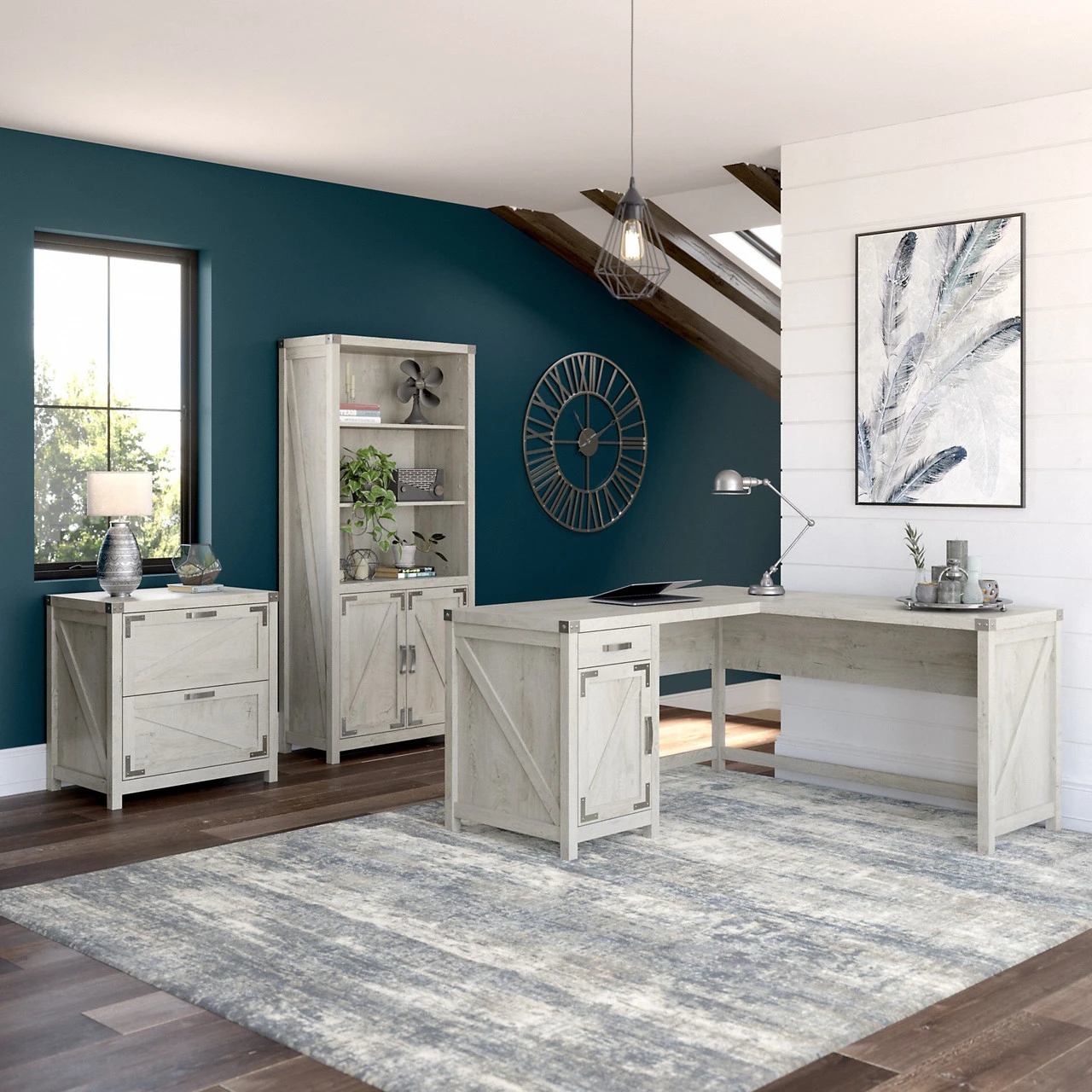 Kathy Ireland By Bush Furniture Cottage Grove 60W L Shaped Desk Package Cottage White - CGR005CWH - Image 2