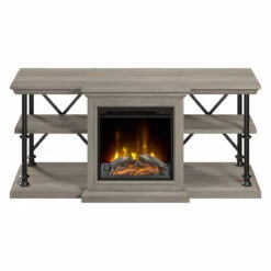 Bush Furniture Coliseum 60W Electric Fireplace TV Stand In Driftwood Gray - CSM001DG