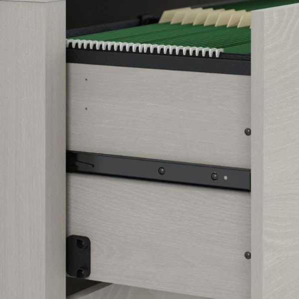 Bush Echo L-Shaped Desk With Hutch And Pedestal File 60" -ECH009GS - Image 10