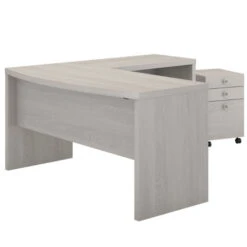 Bush Echo Bow Front L-Shaped Desk With Mobile Pedestal 60" - ECH007GS