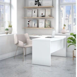 Bush Echo Bow Front Desk With 36" Return 60" - ECH025PW