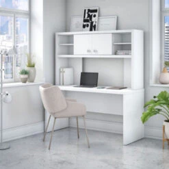 Bush Echo Credenza/Desk With Hutch - ECH030PW
