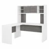 Bush Business Furniture Echo By Kathy Ireland L-Shaped Desk With Hutch White/Modern Gray - ECH031WHMG