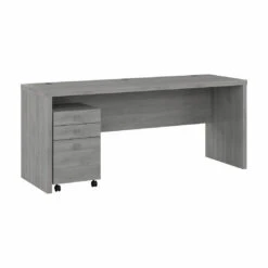 Bush Business Furniture 72W Computer Desk With 3 Drawer Mobile File Cabinet Modern Gray - ECH047MG
