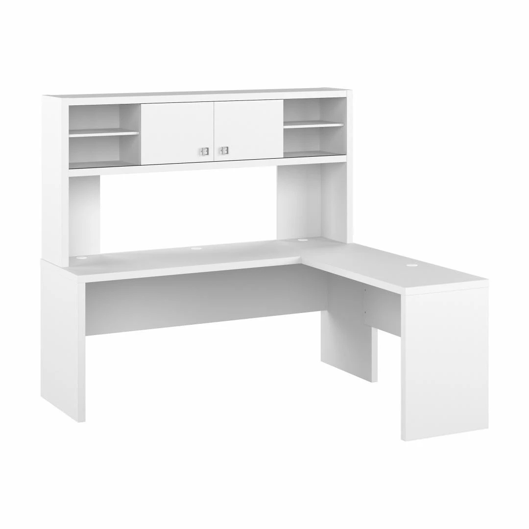 Bush Echo 72W L Shaped Computer Desk With Hutch Pure White - ECH057PW - Image 3