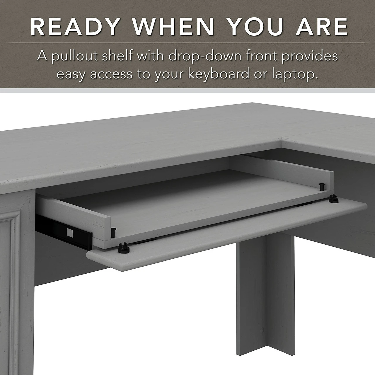 Bush Furniture Fairview L Shaped Desk Package Cape Cod Gray - FV013CG - Image 5