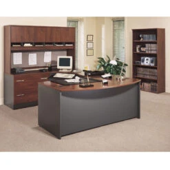 Bush Business Furniture Series C Package Executive U-Shaped Bowfront Desk Hansen Cherry Left - HCPackageB