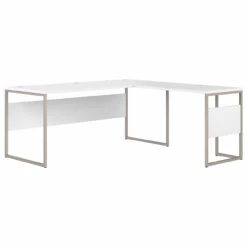 Bush Business Furniture Hybrid 72W X 30D L Shaped Table Desk In White - HYB026WH